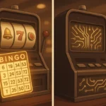 Illustration comparing a bingo-based Class II gaming machine with an RNG-driven Class III slot machine